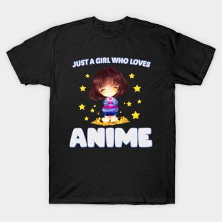 just a girl who loves anime - Chibi anime T-Shirt